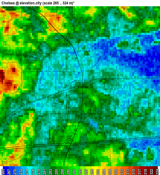 Chelsea elevation map