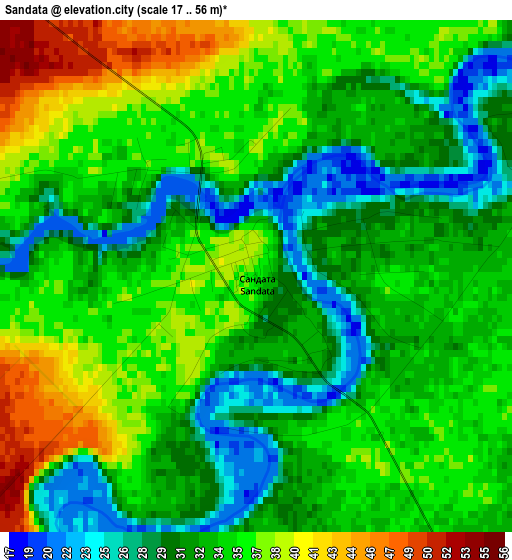 Sandata elevation map