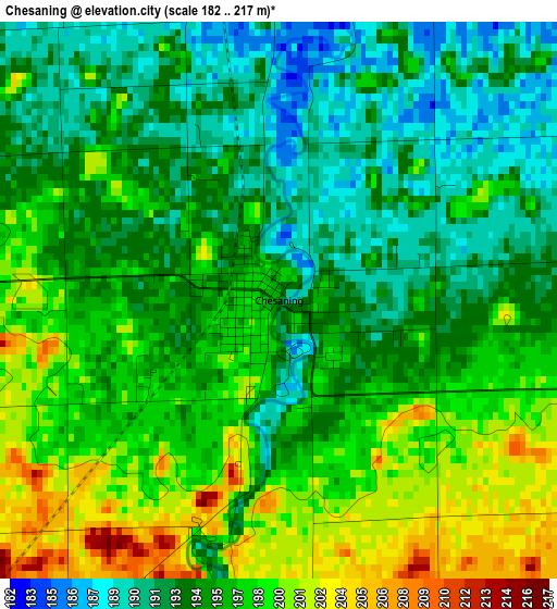 Chesaning elevation map