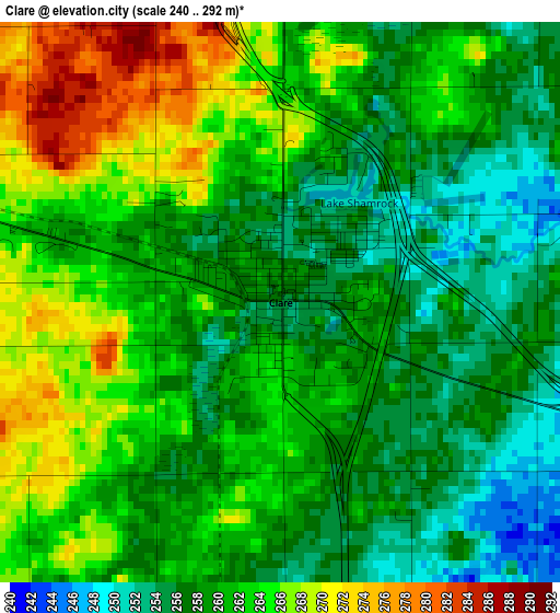 Clare elevation map