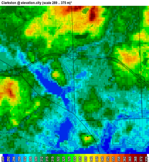 Clarkston elevation map