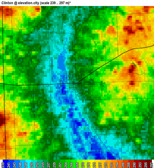 Clinton elevation map