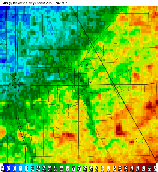 Clio elevation map