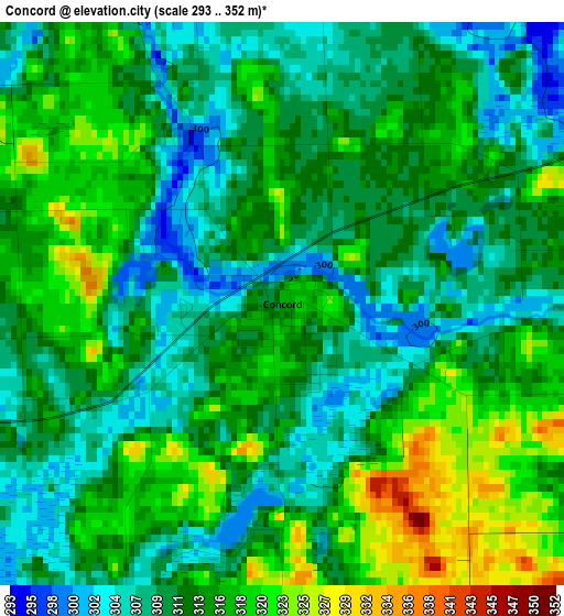 Concord elevation map