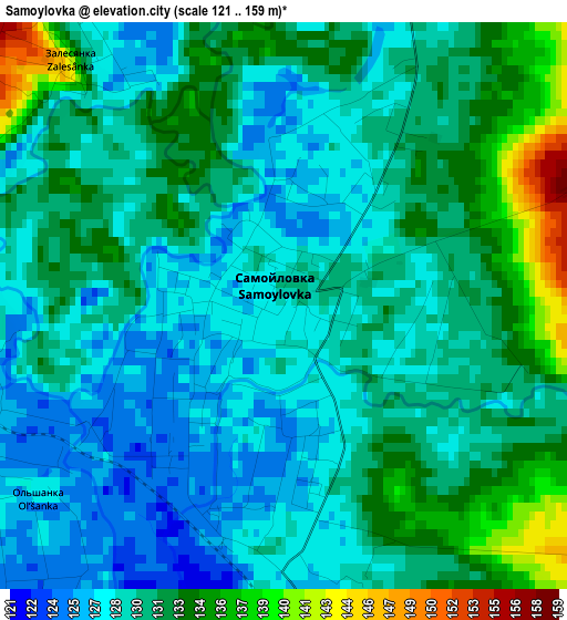 Samoylovka elevation map