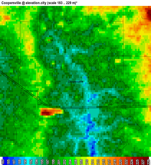 Coopersville elevation map