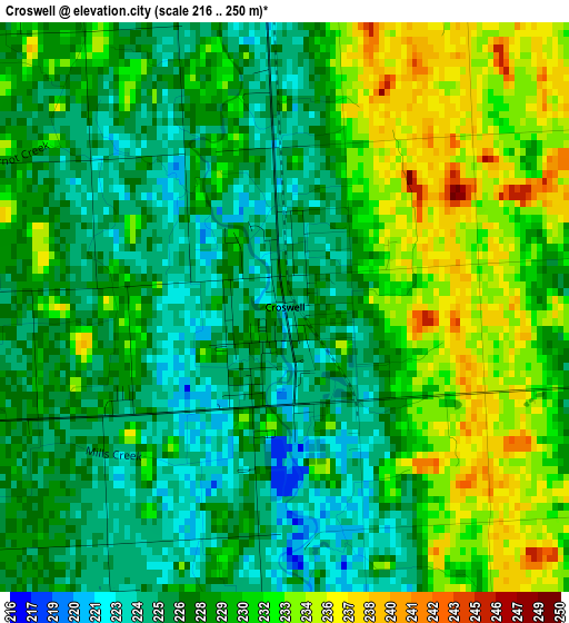 Croswell elevation map