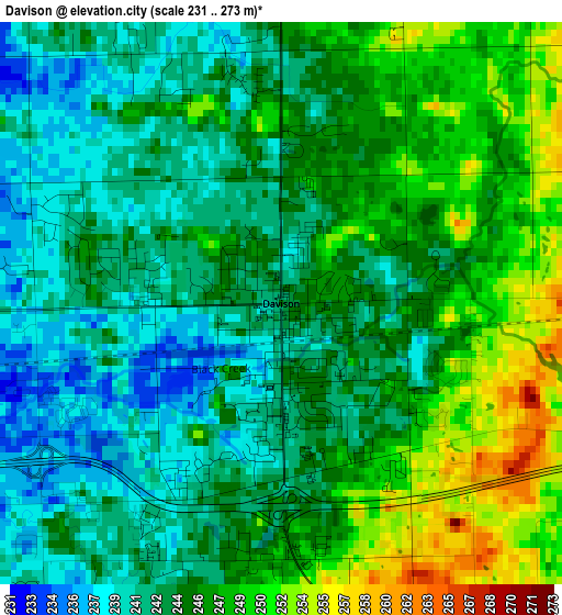 Davison elevation map