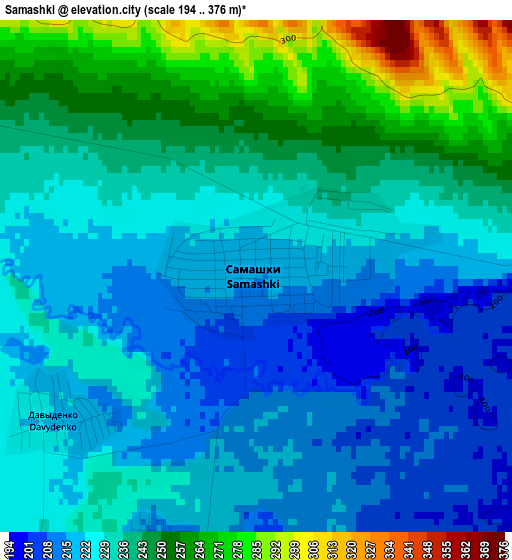 Samashki elevation map