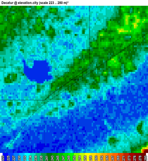 Decatur elevation map