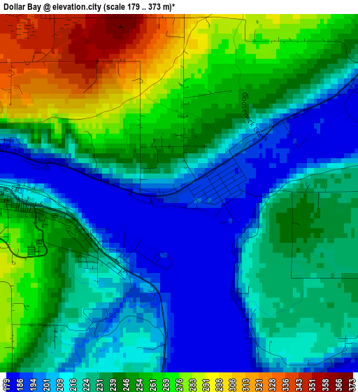 Dollar Bay elevation map