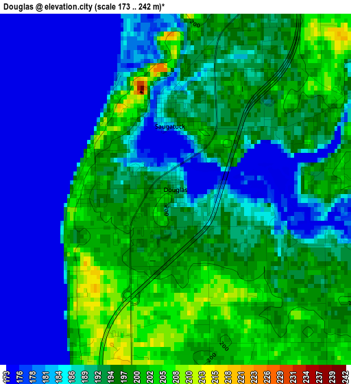 Douglas elevation map