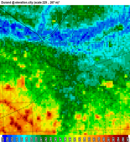 Durand elevation map