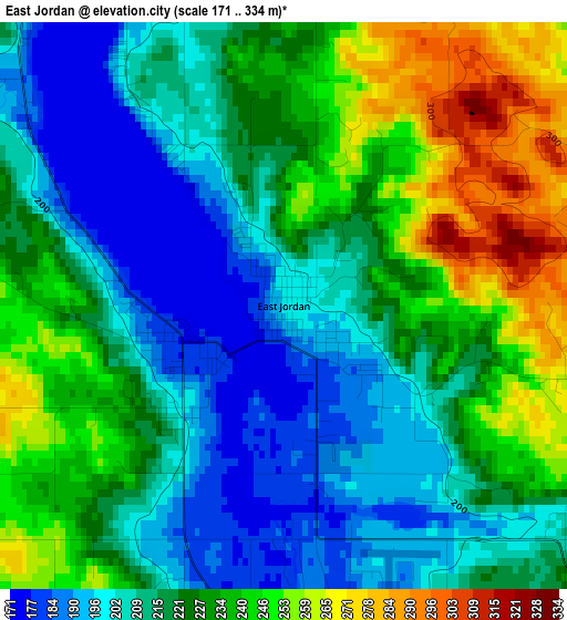 East Jordan elevation map