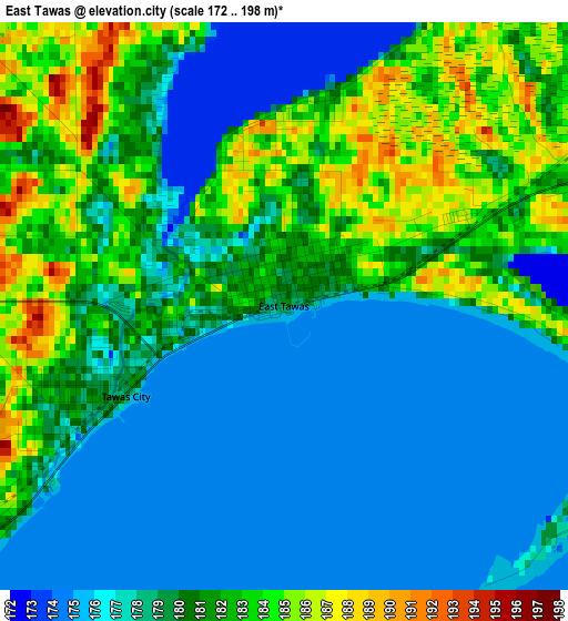 East Tawas elevation map