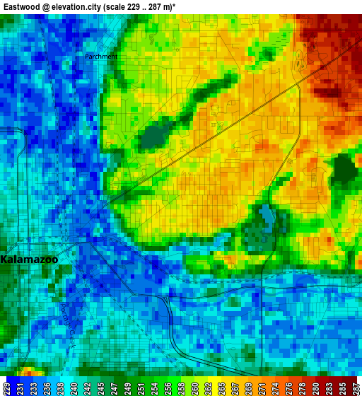 Eastwood elevation map