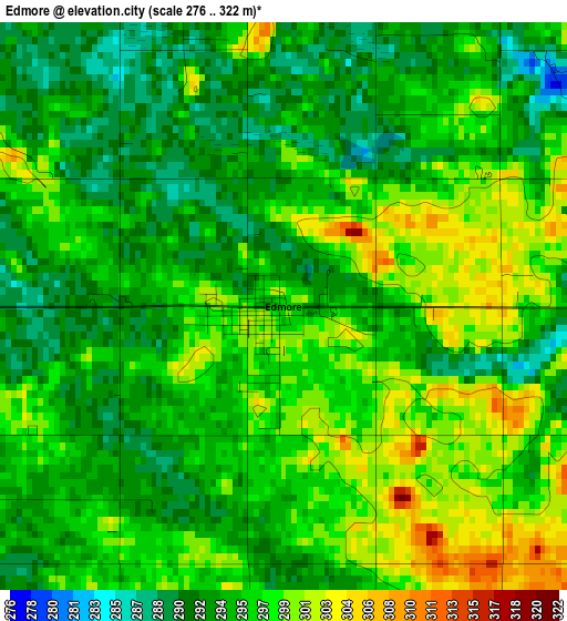 Edmore elevation map