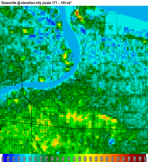 Essexville elevation map