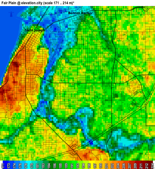 Fair Plain elevation map