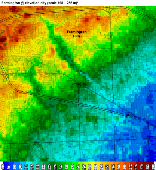 Farmington elevation map