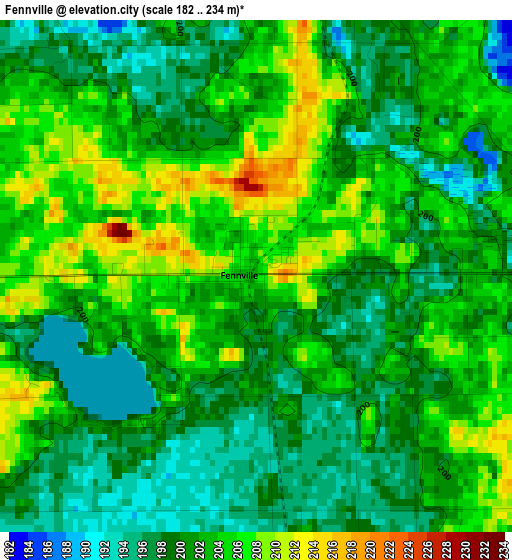 Fennville elevation map