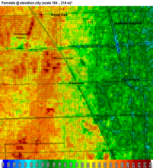 Ferndale elevation map