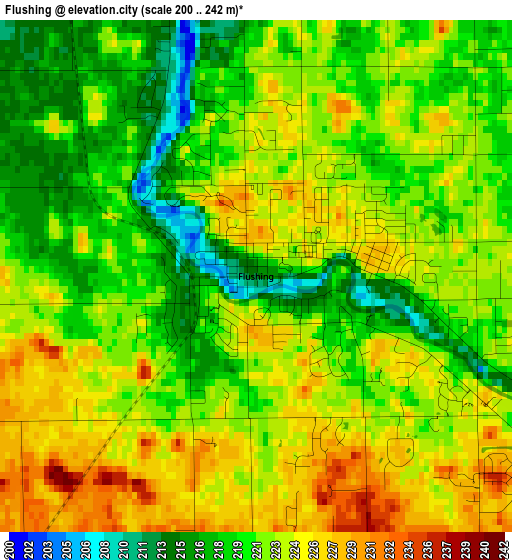 Flushing elevation map