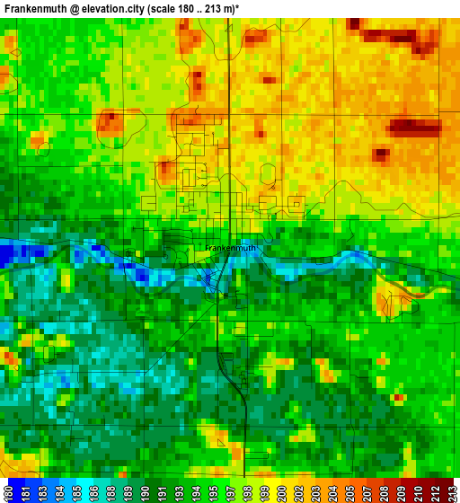 Frankenmuth elevation map