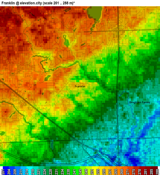 Franklin elevation map