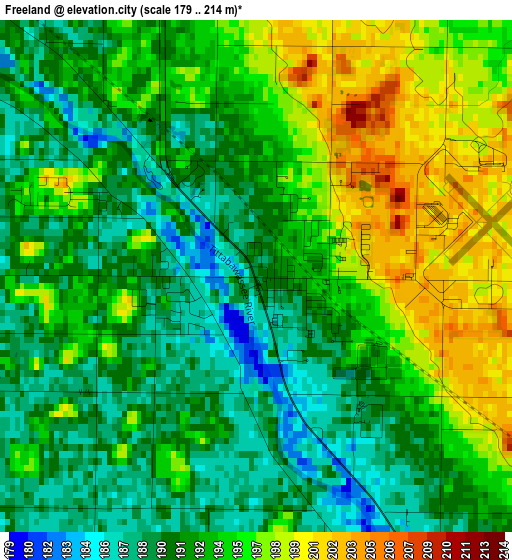 Freeland elevation map