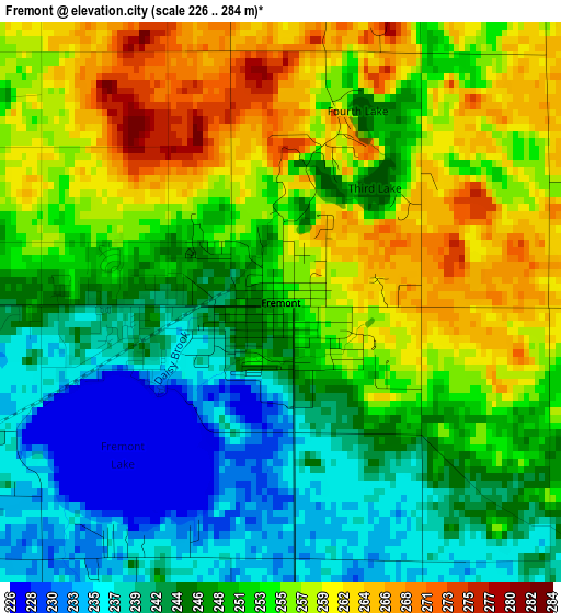 Fremont elevation map