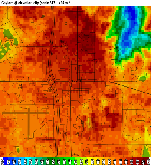 Gaylord elevation map