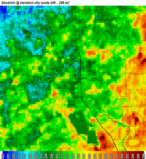 Goodrich elevation map