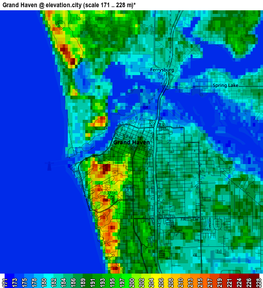 Grand Haven elevation map