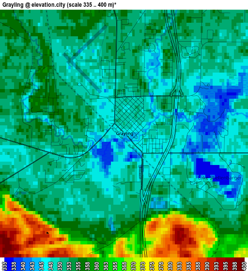 Grayling elevation map