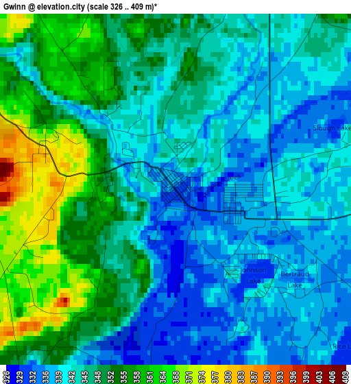 Gwinn elevation map