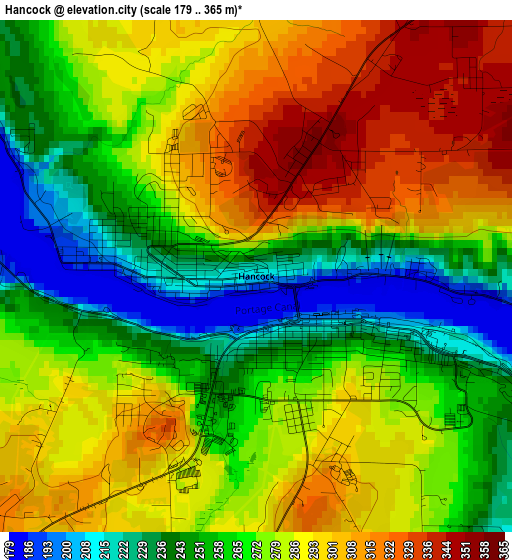 Hancock elevation map