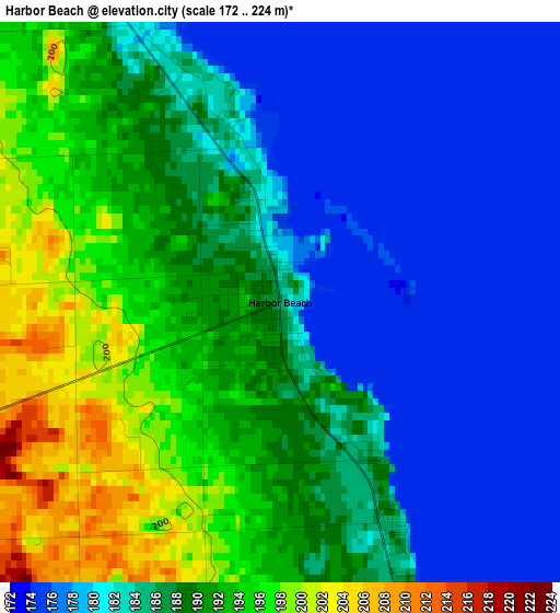 Harbor Beach elevation map