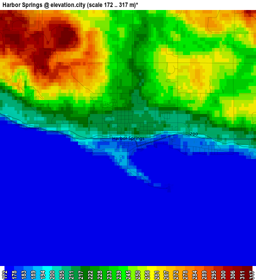 Harbor Springs elevation map