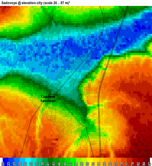 Sadovoye elevation map