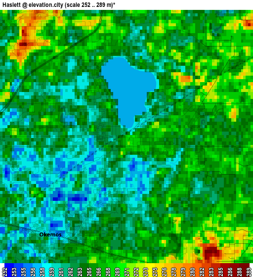 Haslett elevation map