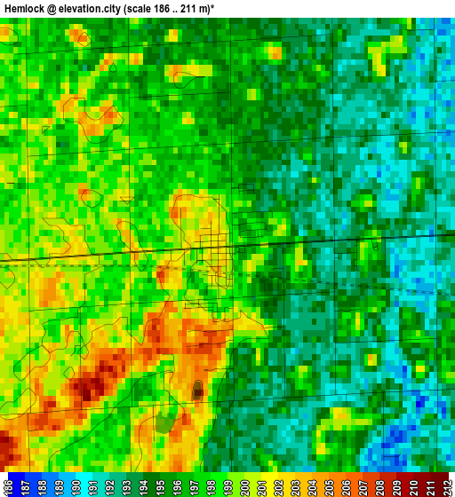 Hemlock elevation map