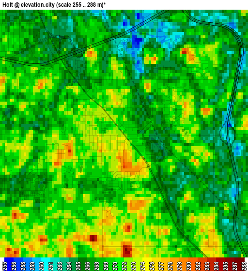 Holt elevation map