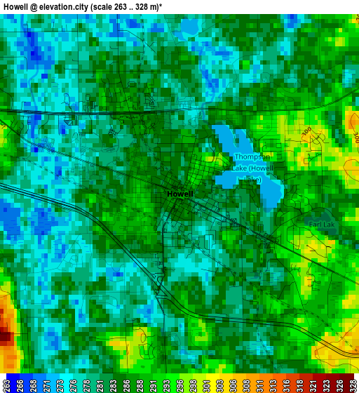 Howell elevation map