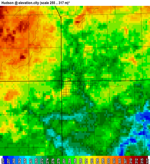 Hudson elevation map