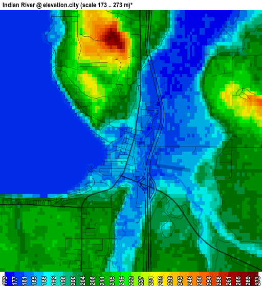 Indian River elevation map