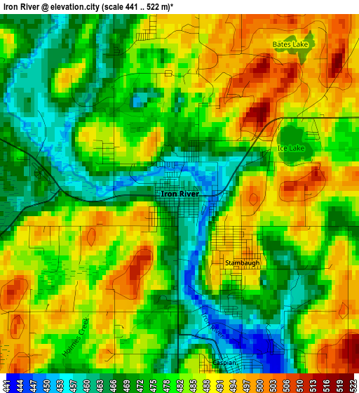 Iron River elevation map