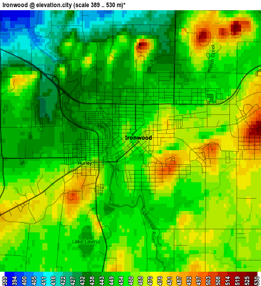 Ironwood elevation map