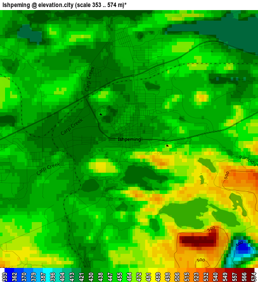 Ishpeming elevation map