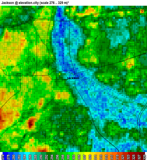 Jackson elevation map